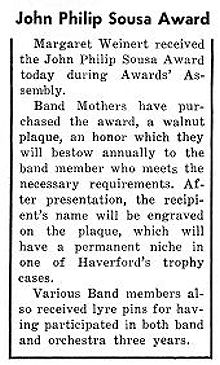 John Sousa award article